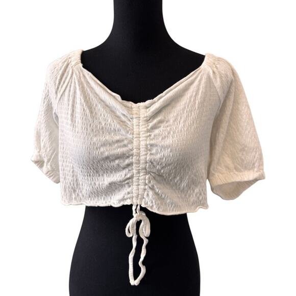NWT ROXY Snow White Flirty Walk Ruched Cropped Top Size XXL - Picture 5 of 9